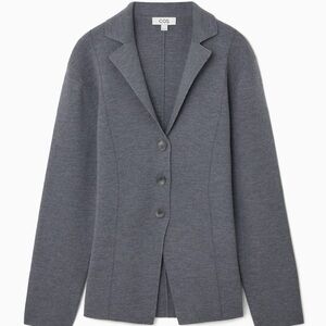 COS Women's Gray Knitted Waisted Blazer